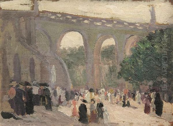 The Viaduct Oil Painting by Emanuel Phillips Fox