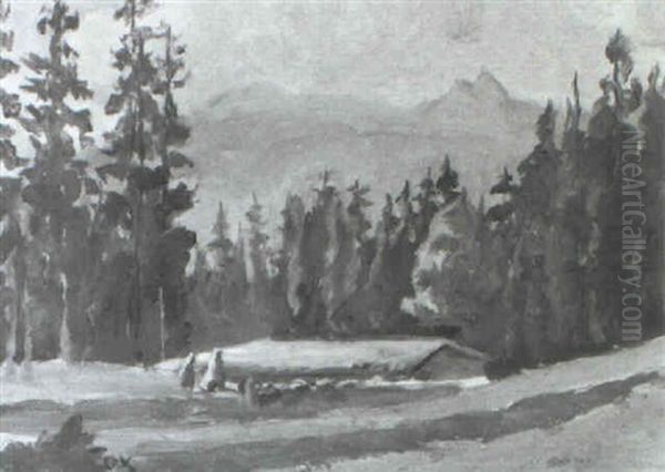 View In Kashmir: Figures And Goats Oil Painting by Ethel Carrick Fox