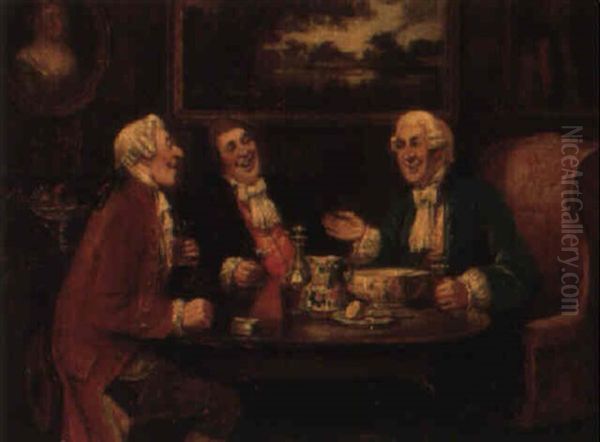 After Dinner Conversation Oil Painting by George Fox