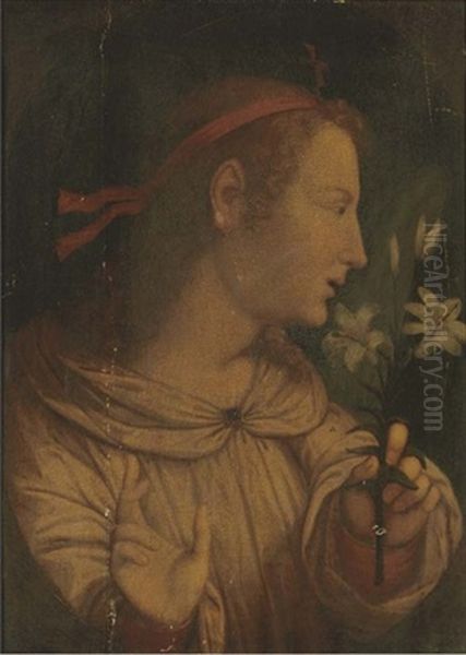 The Angel Of The Annunciation Oil Painting by  Fra Bartolommeo