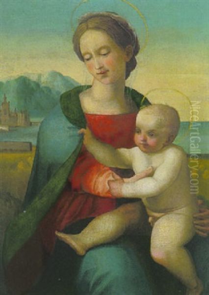 Madonna, Das Christuskind Auf Dem Schoss Haltend Oil Painting by  Fra Bartolommeo