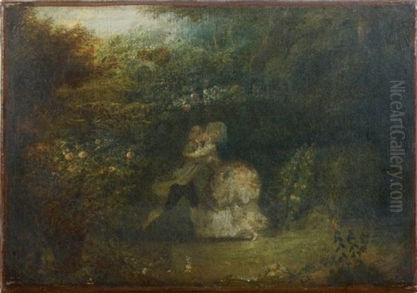 Le Baiser Oil Painting by Jean-Honore Fragonard