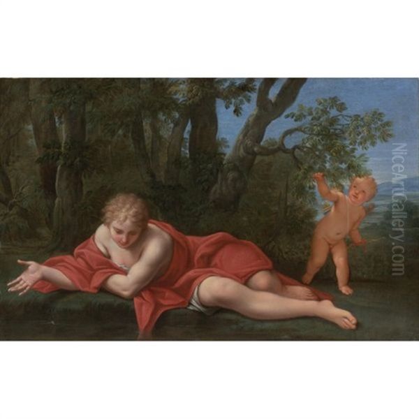 Narcissus Oil Painting by Marc Antonio Franceschini