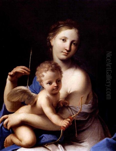Venere E Cupido Oil Painting by Marc Antonio Franceschini