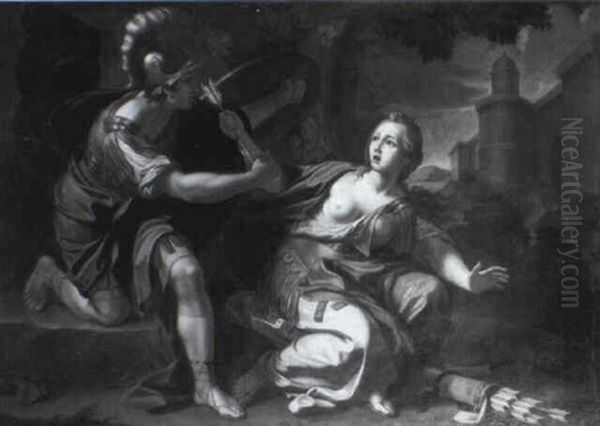 Rinaldo And Armida Oil Painting by Marc Antonio Franceschini