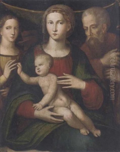The Mystic Marriage Of Saint Catherine Oil Painting by Giacomo Francia