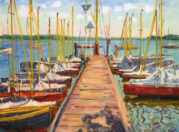 Bootssteg An Der Havel Oil Painting by Philipp Franck