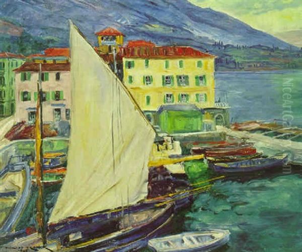 Am Gardasee Oil Painting by Philipp Franck