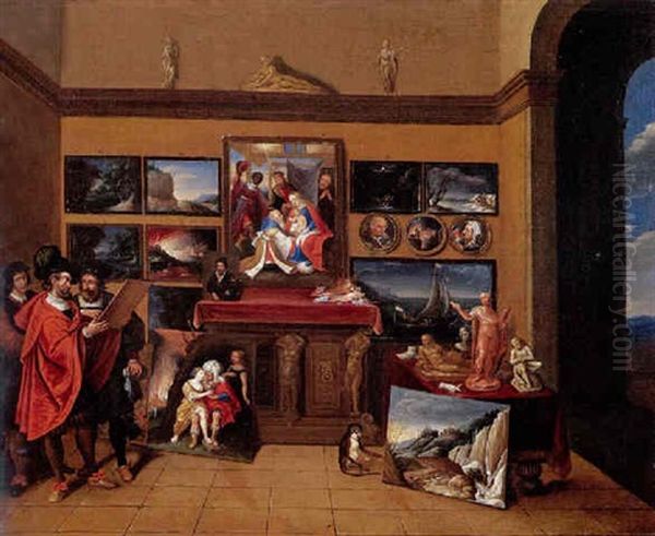 La Boutique D'un Marchand De Tableaux Oil Painting by Frans Francken III