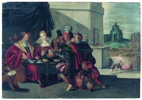 La Parabole De Lazare Et Du Mauvais Riche Oil Painting by Ambrosius Francken