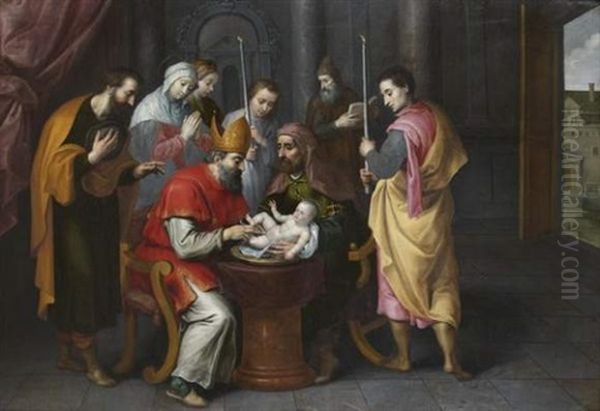 La Circoncision Du Christ Oil Painting by Ambrosius Francken the Younger