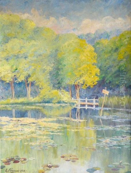 Paysage Lacustre Oil Painting by Leo Francois