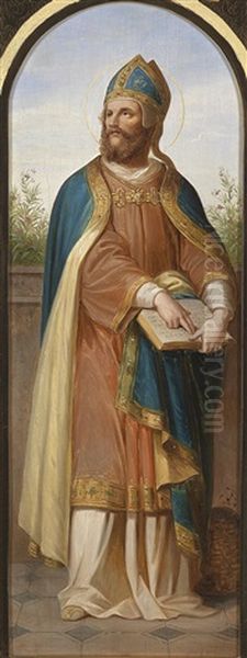 Heiliger Ambrosius Und Heiliger Hieronymus Oil Painting by Julius Frank