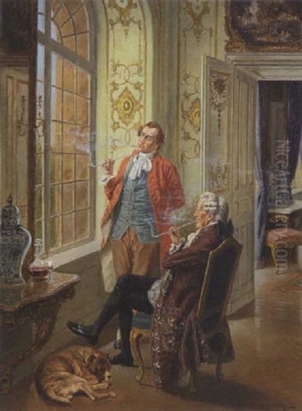 Rokoko-interieur Oil Painting by Albert Joseph Franke