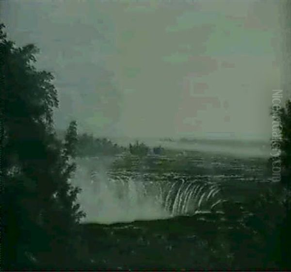 Niagara Falls Canadian Side Oil Painting by Godfrey N. Frankenstein