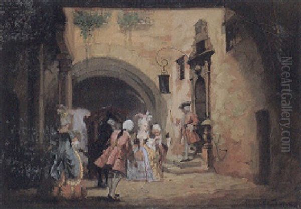Aus Der Galanten Zeit Oil Painting by Robert Frank-Krauss