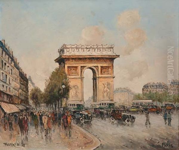L'arc De Triomphe, Paris Oil Painting by  Frank-Will