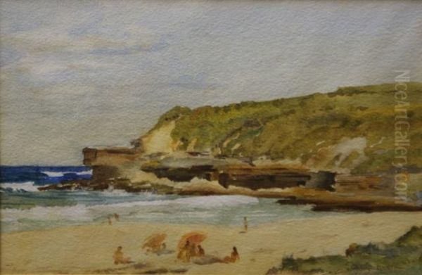 South Coast Beach Oil Painting by James Muir Auld