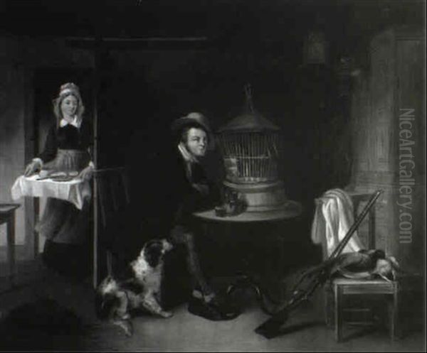 The Gamekeeper's Cottage Oil Painting by Alexander Fraser the Elder