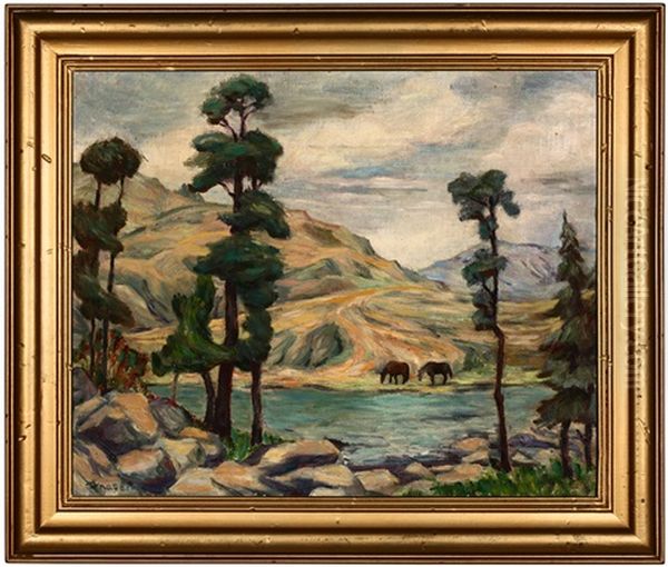 Grazing Vallejo Hills Oil Painting by Douglass Fraser