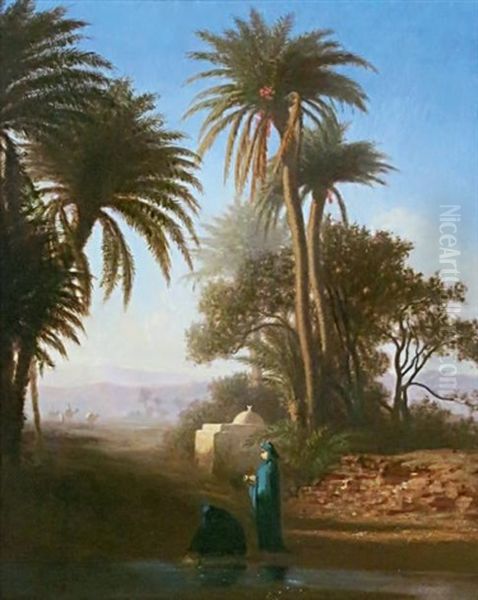 L'oasis Oil Painting by Charles Theodore Frere