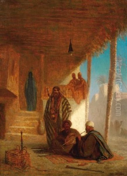 Fumeurs De Narghile Oil Painting by Charles Theodore Frere