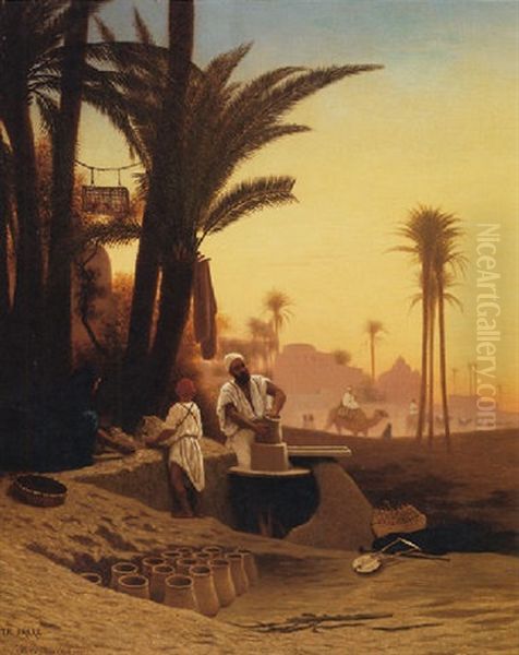 The Egyptian Potter Oil Painting by Charles Theodore (Frere Bey) Frere