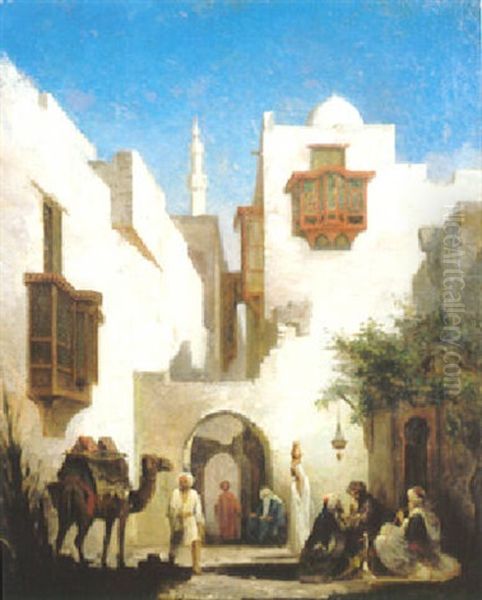 L'entree De La Medina Oil Painting by Charles Theodore (Frere Bey) Frere