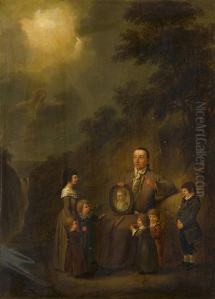 Johann Jakob Waser Zeigt Seinen Kindern Ein Bild Der Verstorbenen Mutter Oil Painting by Heinrich Freudweiler