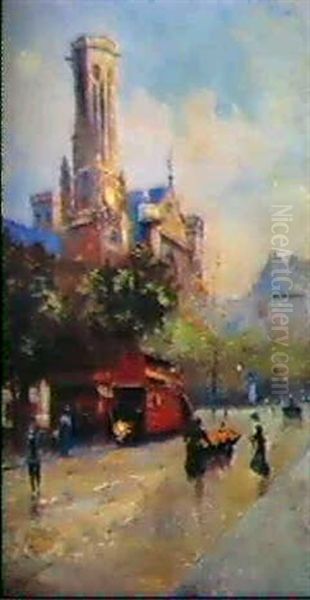 Scene De Rue Animee Oil Painting by Paul De Frick