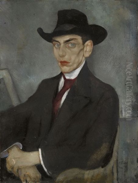 Portrait Of The Artist Natanael Cassen Oil Painting by Axel Fridell