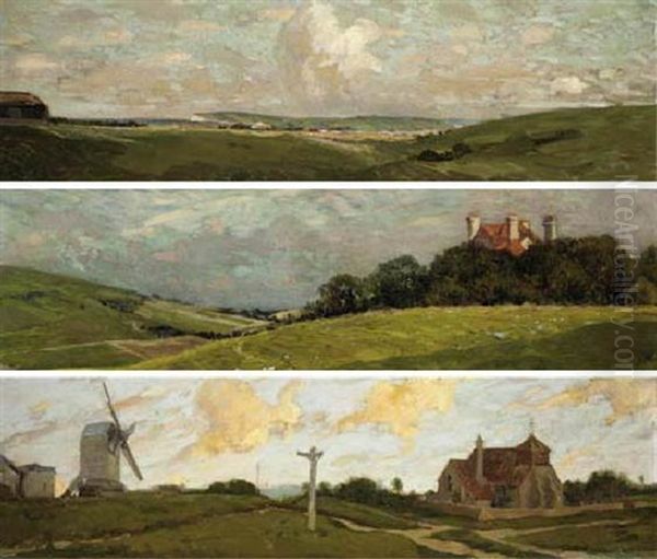 The Dower House, Friston Oil Painting by Arthur A. Friedenson
