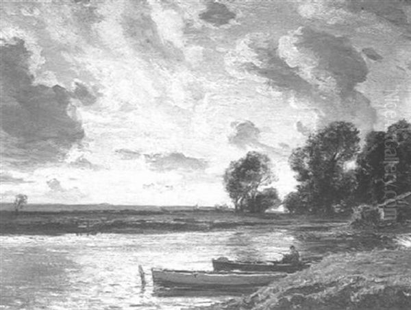 On The River Frome Oil Painting by Arthur A. Friedenson
