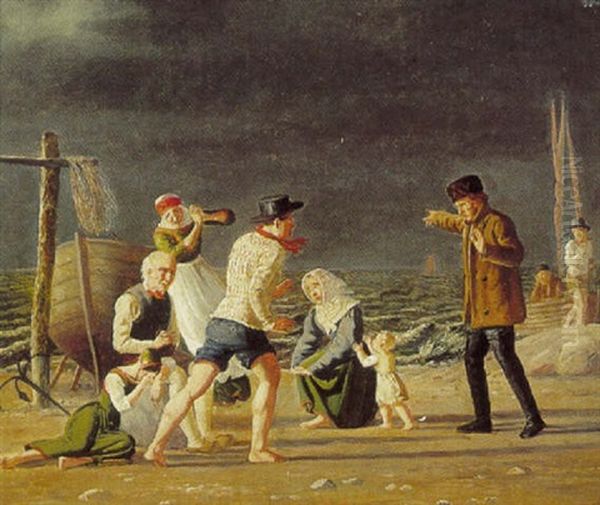 Beretning Om En Stranding Oil Painting by Julius Friedlaender