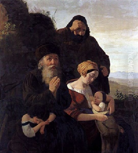 Flygtende Polakker Oil Painting by Julius Friedlaender