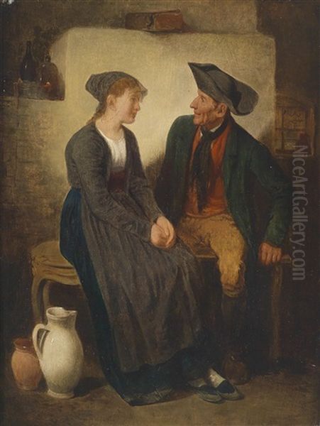Der Verehrer Oil Painting by Friedrich Ritter von Malheim Friedlaender
