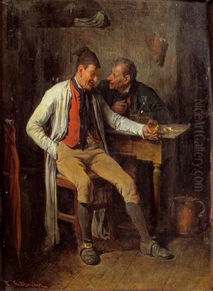 In Der Stube Oil Painting by Friedrich Ritter von Malheim Friedlaender
