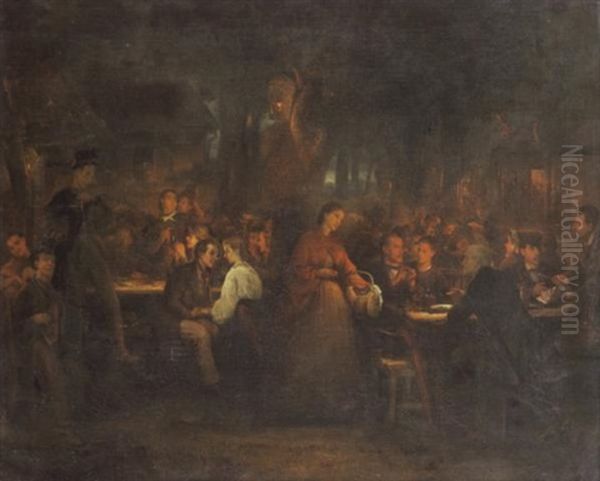 Beim Heurigen Oil Painting by Friedrich Ritter von Malheim Friedlaender