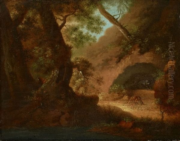 Wolfe Im Wald Vor Einer Hohle (wolfsschlucht) Oil Painting by Caspar David Friedrich
