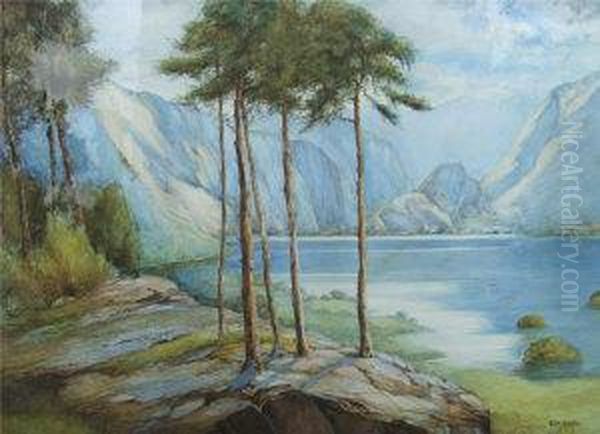 Landscape With Trees Oil Painting by Reginald Harry Austin