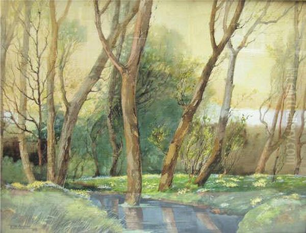 Oa Budding Yearo Oil Painting by Reginald Harry Austin