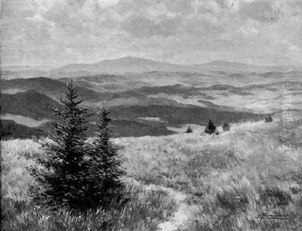 Sommerliche Mittelgebirgslandschaft Oil Painting by Ernst Frommhold