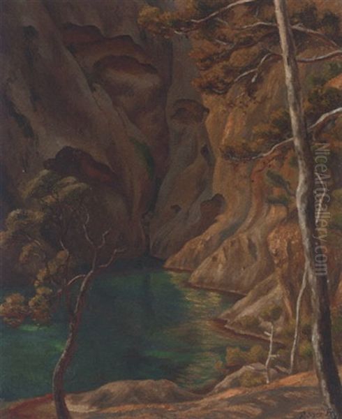The Blue Pool Oil Painting by Roger Fry