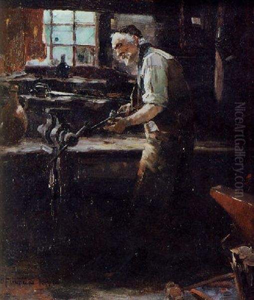 The Gunsmith Workshop Oil Painting by David Fulton