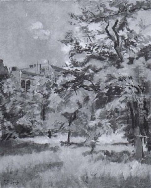 Parklandschaft Oil Painting by Edmund Fuerst