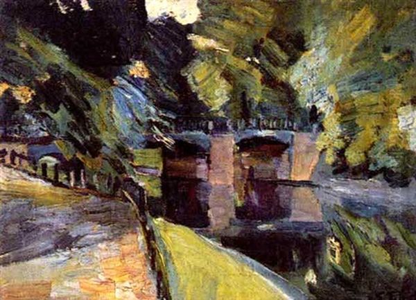 Die Brucke Oil Painting by Edmund Fuerst