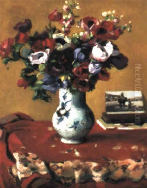 Le Grand Vase D'anemones Oil Painting by Josue Gaboriaud