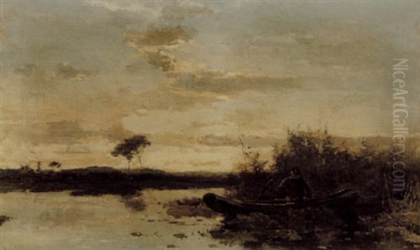 Vue De La Hollande Dans Les Polders Oil Painting by Paul Joseph Constantin Gabriel