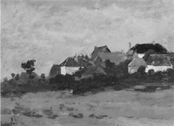 A View Of A Village Oil Painting by Paul Joseph Constantine Gabriel