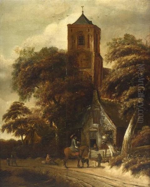 Paysage Avec Un Cavalier Oil Painting by Barend Gael